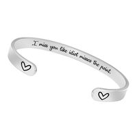 BTYSUN Funny Gifts for Girlfriend Wife Mom Birthday Gifts Cuff Bracelets Friendship Mantra Jewelry Come Gift Box (I Miss You Like Idiot Misses The Point.) ...