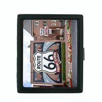 Route 66 D9 Small Black Metal Cigarette Case Historic Famous U.S. Roads Will Rogers Highway Travel