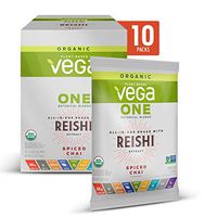 Vega One Organic Botanical Blends Spiced Chai with Reishi (10 Servings, 12.7 oz) - Plant Based Vegan Protein Powder, Non Dairy, Gluten Free, Non GMO