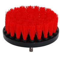 SaferCCTV 4 inch Diameter Drill Powered Stiff Scrub Cleaning Brush Heavy Duty Cleaning Applications for Bathroom Surfaces, Tile and Grout, Hard Water Stains, Rust (Red)