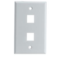 CableWholesale Keystone Wall Plate, White, 2 Port, Single Gang