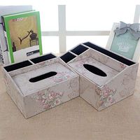 T-ZJHC Multi-Function Tissue Box Desktop Living Room Coffee Table Remote Control, Purple Powder Plum, Large (26.5 12 9.5 16.5CM)