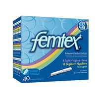 Femtex Cardboard Applicator Tampons, Multipack, 40 Count (Pack of 3)