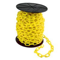 Mr. Chain Reel Plastic Barrier Chain, 2" Diameter, 125' Length, Yellow