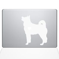 The Decal Guru I Love My Akita Decal Vinyl Sticker, 15" MacBook Pro (2015 & Older Models), White (1478-MAC-15P-W)