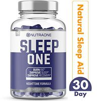 SleepOne Natural Sleep Aid Supplement by NutraOne | Promote Restful Sleep & Insomnia Relief While Supporting Night Time Weight Loss | Includes Melatonin, Valerian Root, Magnesium, L-Carnitine
