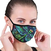 YOFFYO Dust Mouth Cover, Earloop Half Face Cover for Women Men, Outdoor Activities Painting Mouth-Muffle with Adjustable Elastic Strap - Indian Mandala Dragonfly Insects Animal