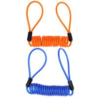 Reminder Cable,YOFUNTLE [2 Pack]Disc Lock Cable,Security Steel Wire Spring Reminder Rope for Scooter Motorcycle Motorbike Vehicle Baggage Helmet Lock,Antitheft Protection on Handlebar(Orange+Blue)
