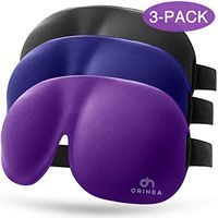 Eye Mask 3 Pack, OriHea 3D Plus Large Sleep Mask for Women& Men, Comfortable Eye Cover, Eye Shade, No Pressure for Eyes, Upgraded Nose Bridge Effectively Blocking Lights Black/Purple/Blue