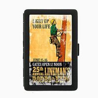 Perfection In Style Black Color Metal Cigarette Case D-226 Light Up Your Life 25th Annual Lineman's Rodeo & Expo