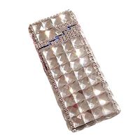 Handmade Double Rhinestone Cigarette Case Women Cigarette Holder Box, Transparent