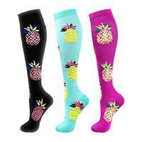 Compression Socks 15-20 mmHg is Best Athletic & Medical for Men & Women Running Flight Travel Nurses Pregnant (04 Purple/Blue/Black, Large/X-Large (US Women 8-15.5/US Men 8-14))