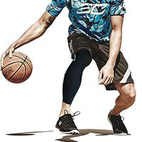 Anti Slip Full Length Compression Leg Sleeve Calf&Shin Splint Support Protect for Pain Relief &Recovery,Single Black,L