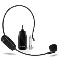 Wireless Microphone Headset, UHF Wireless Headset Mic System, 160ft Range, Headset Mic and Handheld Mic 2 in 1, 1/8''＆1/4'' Plug, for Speakers, Voice Amplifier, PA System (Not Supported iPhone ＆ AUX)