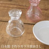 Yamani Pottery Japanese Old Fashion Hand Made Glass Soy Sauce Bottle Clear 2413030 from Japan