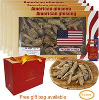 DOL Hand-Selected American Wisconsin Farmed Ginseng Root,Vegan, Non-GMO, Gluten Free Herb 美國威斯康辛州人參根/西洋參根 禮盒四盒裝 (113g/Box)