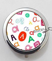 BlackKey Letter A Pattern 3-Compartment Decorative Pocket Gift Box Case Organizer for Pill, Color 1 -1081