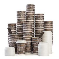 [100 Pack] - Premium 12 oz Disposable Double Wall Paper Coffee Cups With Lids and Stirring Straws