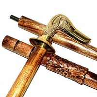 Nautical World on Walking Stick - 37” Wooden Walking Cane with Solid Brass Dachshund Dog Head Handle - Premium Quality Wood Canes for Men/Women – Unique Gifts