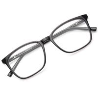 Gaoye Blue Light Blocking Glasses Women/Men, TR90 Ultralight Frame Anti Glare UV Filter Computer Gaming Glasses - GY1806 (Light Black/Transparent Lens)