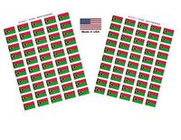Made in USA! 100 Country Flag 1.5" x 1" Self Adhesive World Flag Scrapbook Stickers, Two Sheets of 50, 100 International Sticker Decal Flags Total (Vanuatu)