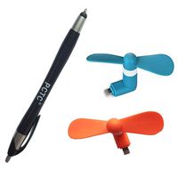 ZLMC  Fine Point Stylus Pen 2 in 1  Compatible IPad ,IPhone, Samsung Galaxy, Nextbook and Other Touch Screen Devices & Mini Fan for iPhone X 8 8plus 7plus 5 5S 6 6S 7 IPad (Black and Orange) 