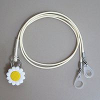 BTE Hearing Aids Clip Safty Protection Accessory w/Replaceable Silicone Loop(White Flower)