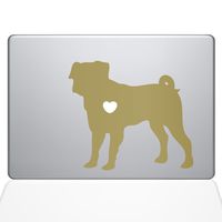 The Decal Guru I Love My Pug Decal Vinyl Sticker, 15" MacBook Pro (2015 & Older Models), Gold (1487-MAC-15P-G)