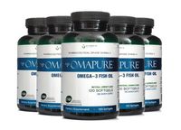 OMAPURE Pharmaceutical Grade Omega-3 Fish Oil (5 Bottles; 120 softgels) | Made with IFOS 5-Star Certified Fish Oil - Tested for Purity, Potency, Radiation, and Freshness