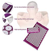 Back Massage Acupuncture Mat and Pillow Acupuncture Cushion Acupressure Massage Relieve Back Pain Headache Help Sleep,Purple