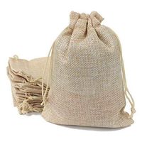 50PCS Burlap Favor Gift Bags with Drawstring and Cotton Lining (5.1 X 7 Inch, 03 Cream)