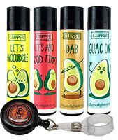 Clipper Lighter"Sayings 4" Collection with Rolling Paper Depot Lighter Lasso- 5 Item Bundle