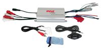 Pyle Hydra Marine Amplifier - Upgraded Elite Series 400 Watt 4 Channel Micro Amplifier - Waterproof, GAIN Level Controls, RCA Stereo Input, 3.5mm Jack, MP3 & Volume Control (PLMRMP3A)