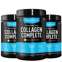 Hydrolyzed Collagen Complete Protein Powder – (Pack of 3) Kosher and Grass Fed Beef | Non-GMO Paleo & Keto Diet Friendly | Anti Aging Peptides | Bone Joints Support | Organic Supplement [Citrus]