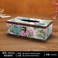T-ZJHC European Creative Retro Tissue Box Home Room Bedroom Napkin Tray Living Room Coffee Table Storage, Long - Purple Turtle Back Bamboo