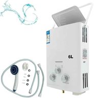 TABODD Propane Hot Water Heater 6L 12KW Portable Instant Water Heater w/Shower Head and Pipe for Outdoor RV's & Campers