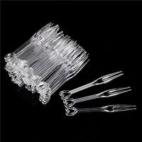 Dealglad 100pcs Transparent Plastic Disposable Fruit Cake Fork