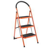 Luisladders Folding 3 Step Ladder Portable Space Saving Lightweight Ladders with Sturdy Steel and Anti-Slip Wide Pedal, Multi-Use for Household, Market, Office (330 Lb)