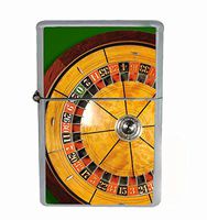 Customized Collectables Roulette Wheel Vegas Gambling Flip Top Oil Cigarette Lighter