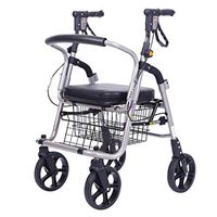 Old Man Shopping Cart Trolley, Old Man Walking Traveler Four Wheels, Can Sit Folding Lightweight Wheelchair
