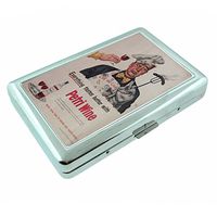 Perfection In Style Metal Silver Cigarette Case Vintage Wine Ads Design 004