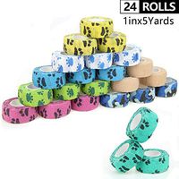 AUPCON Vet Wrap Cohesive Bandage Dog Self Adherent Bandage Wrap Cat Self Adhesive Bandage Horse Self Adherent Bandage Non-Woven Tape for Pet Animal First Aid and Fingers & Toes (24 Rolls, Claw Set2)