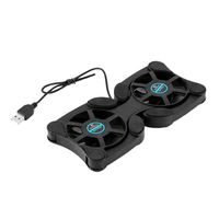 USB Double Fans Port Mini Portable Octopus Notebook Fan Cooler Cooling Pad for 14 inch Laptop with LED Light