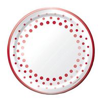 Creative Converting 317994 Sparkle and Shine Ruby 8-Count 10-Inch Paper Banquet Plates, Foil