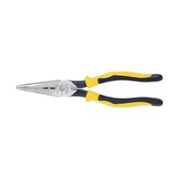 Klein Tools J203-8N Long Nose Side-Cutter Stripping Pliers, Induction Hardened and Heavier For Increased Cutting Power, 8-Inch