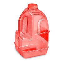 1 Gallon BPA Free Reusable Plastic Drinking Water Big Mouth Dairy Bottle Jug Container with Holder - Red
