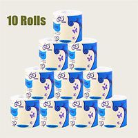 10 Rolls of Toilet Paper Bulk Rolls of Toilet Paper Bathroom White Soft 3-Layer Standard roll Recycled Fiber Bulk Paper can Bring You 3 Kinds of Silky Comfort and Provide You with The Cleanliness and