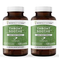 Secrets Of The Tribe - Throat Soothe, Sore Throat Formula, Herbal Supplement Blend (2x120 Capsules)