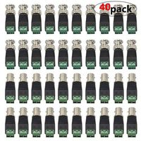 WMYCONGCONG 40 PCS 2.1x5.5mm Male Female DC Power Adapter Connector Coaxial Camera Video BNC Male Female Balun Connector for Coax Cat5 CCTV