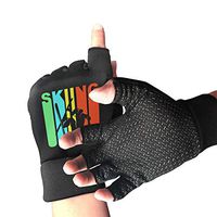 Men Women Retro 1970â€™s Style Extreme Skier Silhouette Skiing Copper Arthritis Gloves for Computer Typing and Daily Work